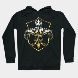 Golden Coat Of Arms With Fleur De Lis Mardi Gras Hoodie